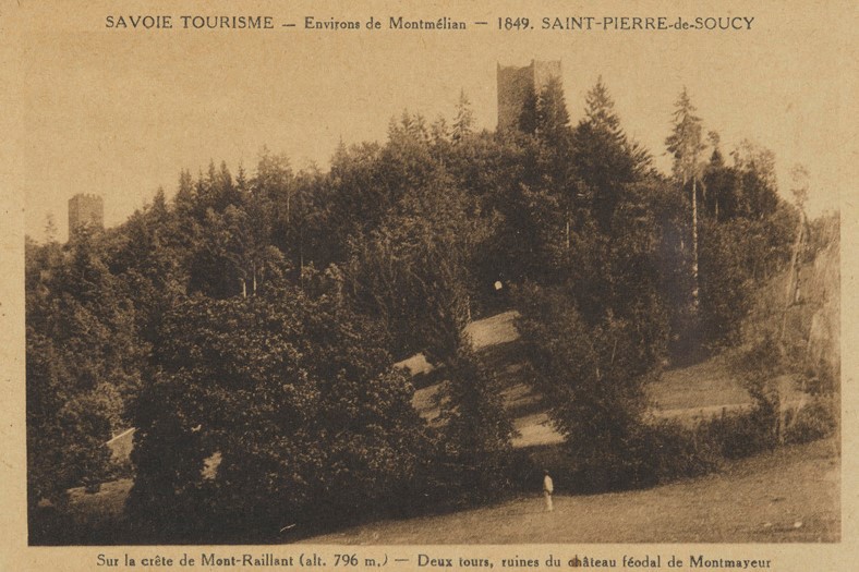 Carte postale des tours de Montmayeur ©Archives départementales de la Savoie – 2 fi 1305