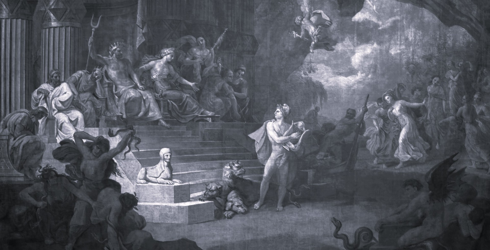 Le rideau de scène du théâtre Charles Dullin. Détail