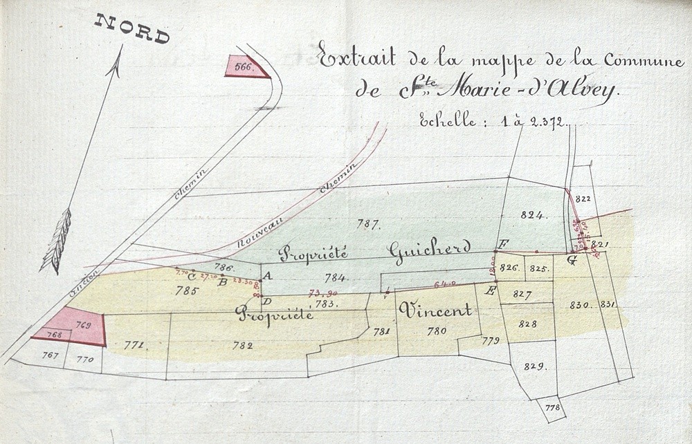 Extrait d’un procès-verbal de bornage, justice de paix de Saint-Genix-sur-Guiers, 1906 [4U24 94].