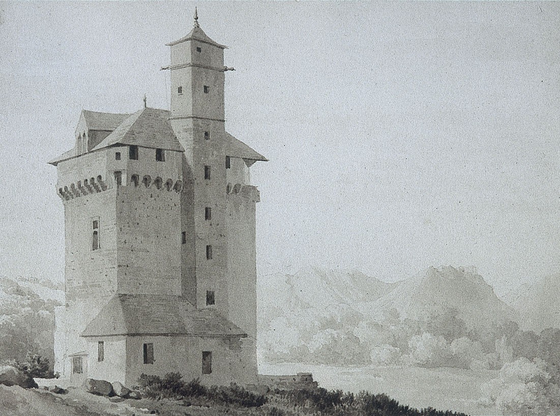 Reste d’un château-fort à Chambéry, Sépia, 1810