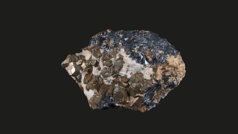 Pyrite, hématite, calcite, ankérite (Bourg-Saint-Maurice, Savoie) MHNGr.MI.8704