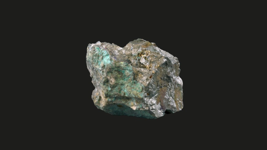 Azurite, malachite, pyrite, tétraédrite (Presle, Savoie) MHNGr.MI.162. Pièce collectée par Emile Gueymard, 1828.