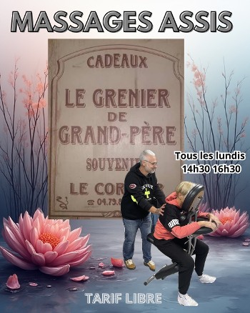 Massage Assis Minute de 5 à 10 minutes au grenier de Grand Père_Le Corbier